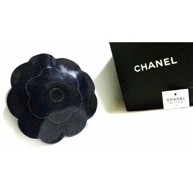 シャネル  ブローチ ネイビー  CHANEL カメリア 花