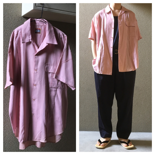 開襟シャツ / オープンカラーシャツ ピンク 古着の通販 by ハイル's