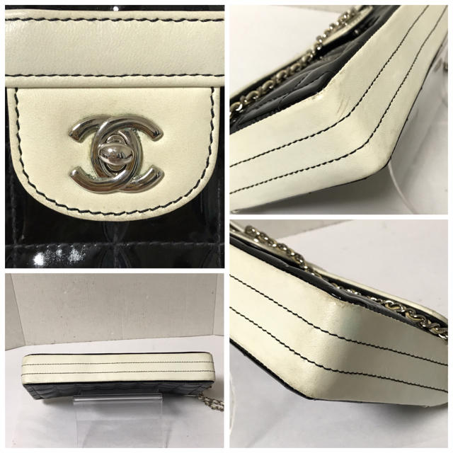 CHANEL(シャネル)の美品 シャネル チョコバー チェーンショルダーバッグ パテント レディースのバッグ(ショルダーバッグ)の商品写真