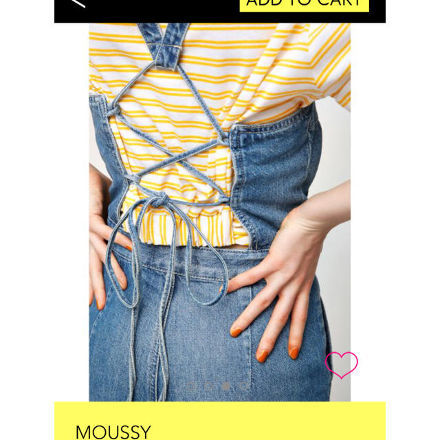 moussy(マウジー)の新作完売ハイウエストデニムサロペット レディースのパンツ(サロペット/オーバーオール)の商品写真