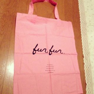 ファーファー(fur fur)のfur fur＊レアピンク布ショッパー(ショップ袋)