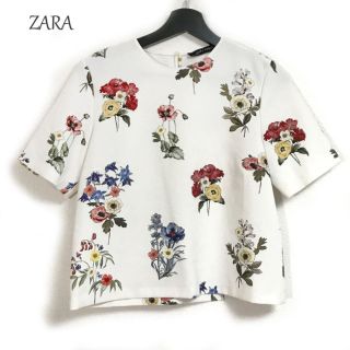 ザラ(ZARA)のZARA WOMAN ザラウーマン ボタニカル柄 トップス(カットソー(半袖/袖なし))