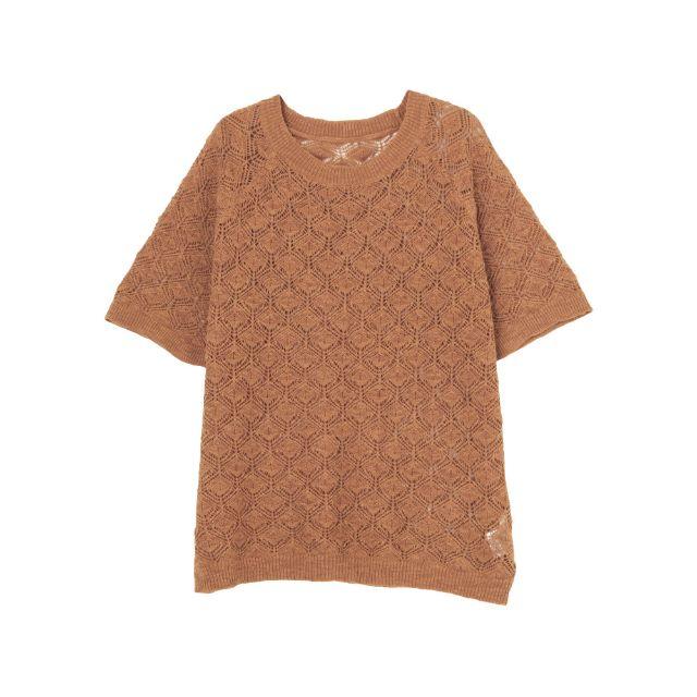 Ungrid(アングリッド)の♡新品・人気完売♡ ungrid リネン デザイン ニット レディースのトップス(Tシャツ(半袖/袖なし))の商品写真