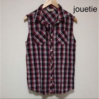 ジュエティ(jouetie)のjouetie チェック ノースリーブ シャツ レッド(シャツ/ブラウス(半袖/袖なし))