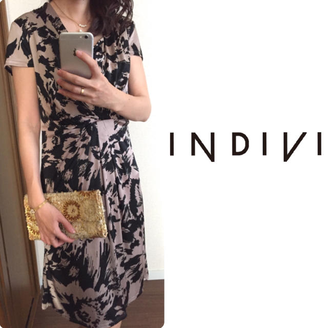 INDIVI(インディヴィ)の【美品】インディヴィ♡サイズ38 ストレッチワンピース｡♪:*° レディースのワンピース(ひざ丈ワンピース)の商品写真