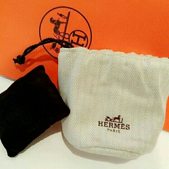 Hermes(エルメス)のHERMES 巾着 ポーチ 保存袋 【 正規 】【 非売品 】 レディースのファッション小物(ポーチ)の商品写真