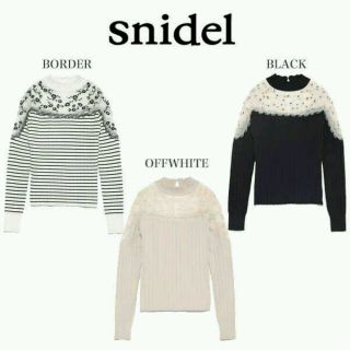 スナイデル(SNIDEL)のsnidel デコルテシースルーニットプルオーバー(カットソー(半袖/袖なし))