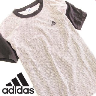 アディダス(adidas)の美品 L-Oサイズ アディダス 80年代 デサントタグ 半袖Tシャツ グレー(Tシャツ/カットソー(半袖/袖なし))