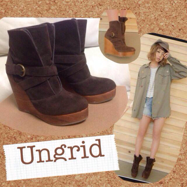 最安 Ungrid Ungrid♡スウェードショートブーツ - ブーツ - www 