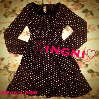 イング(INGNI)の♡INGNIドットワンピ♡(ひざ丈ワンピース)