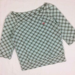 バーバリー(BURBERRY)の美品 BURBERRY BLUE LABEL 7分袖カットソー タータンチェック(カットソー(長袖/七分))