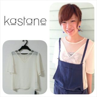 カスタネ(Kastane)の【新品】レースカットソー(カットソー(半袖/袖なし))