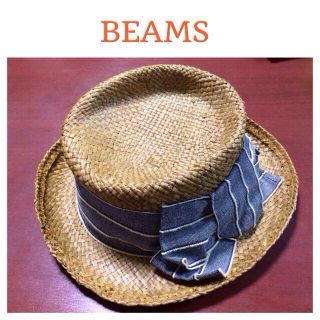 ビームス(BEAMS)の【BEAMS】ビッグリボン麦わらハット(ハット)