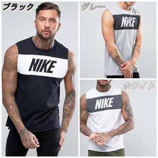 ナイキ(NIKE)の【新品】Nike(ナイキ)レトロロゴ タンクトップ 黒白(タンクトップ)