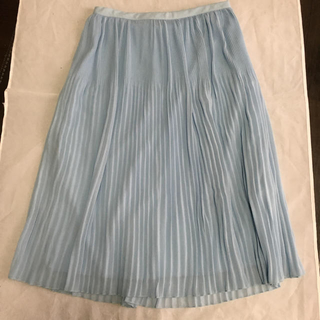 ザラ(ZARA)のZARA BASIC プリーツスカート ペールブルー(ひざ丈スカート)