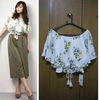 スナイデル(SNIDEL)の2016SS♡snidel　スプリングフラワーオフショルブラウス◆紙タグ付き(シャツ/ブラウス(半袖/袖なし))