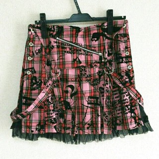 バツ(BA-TSU)のBA-TSU CLUB♥ピンクチェックスカート(ひざ丈スカート)