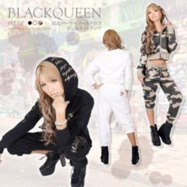 black queen★ブラッククイーン★スウェットヘソ出しセットアップ★