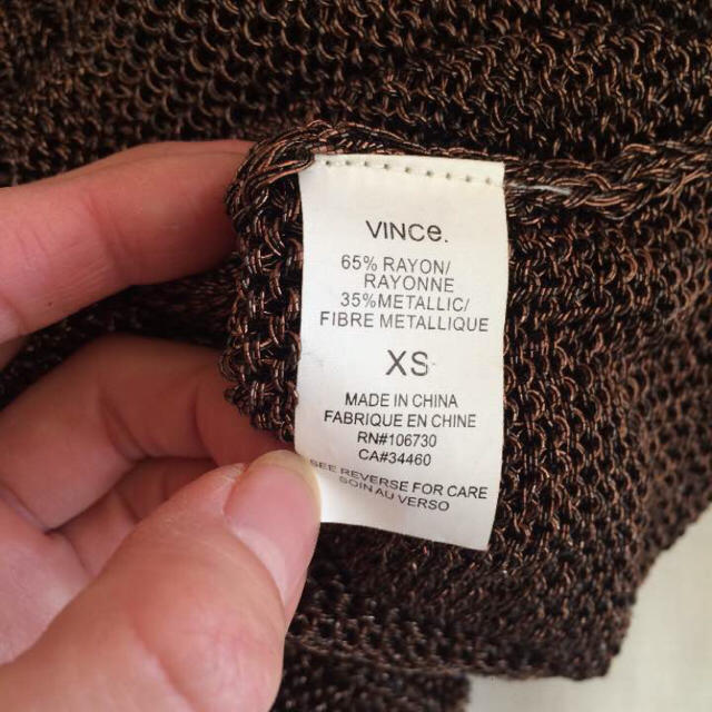 Vince(ビンス)のvince★ヴィンス★ブラウンニット レディースのトップス(ニット/セーター)の商品写真