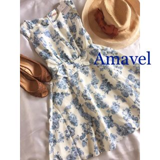 アマベル(Amavel)の◆新品◆Amavel◆ girly♡上質花柄フレアワンピース◆M(ひざ丈ワンピース)