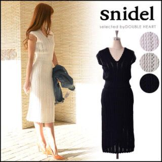 スナイデル(SNIDEL)のスナイデル❣️クロシェノースリーブニットセットアップ(セット/コーデ)