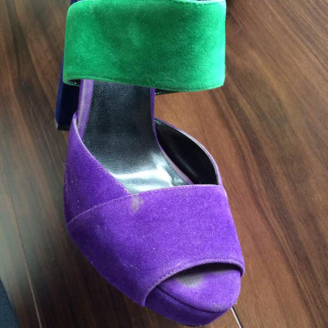 SLY(スライ)のSLY ベロア サンダル ヒール レディースの靴/シューズ(サンダル)の商品写真