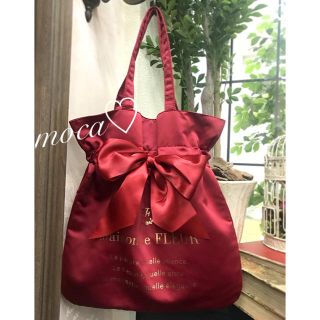 メゾンドフルール(Maison de FLEUR)の【いちごみるく様専用】リボントートバッグ レッド🎀完売入手困難(トートバッグ)