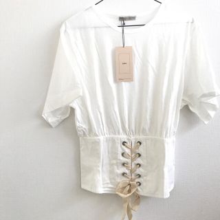 ザラ(ZARA)のZARA 新品未使用 コルセットTシャツ M 完売品(Tシャツ(半袖/袖なし))