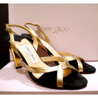 ジミーチュウ(JIMMY CHOO)のレア7万★JIMMY CHOO ジミーチュウ メタルヒール ストラップ パンプス(サンダル)