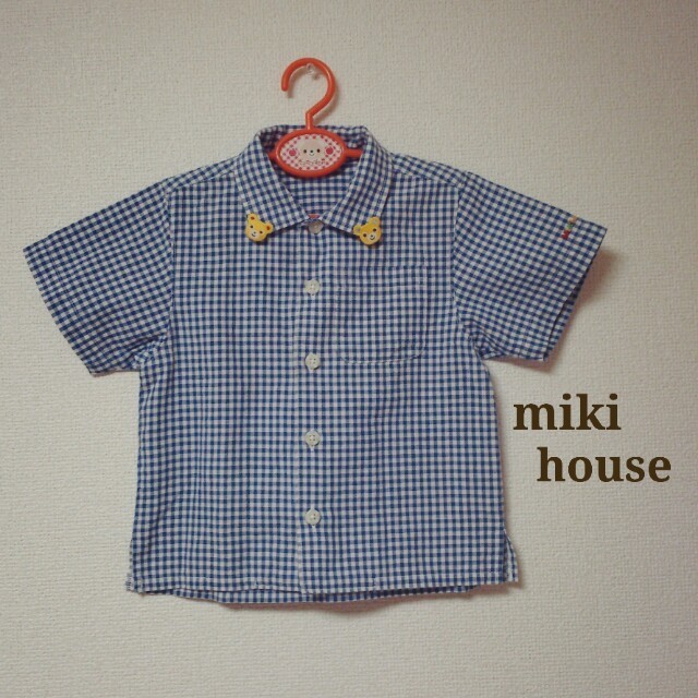 mikihouse(ミキハウス)のギンガムチェックシャツ♡90 キッズ/ベビー/マタニティのキッズ服男の子用(90cm~)(その他)の商品写真