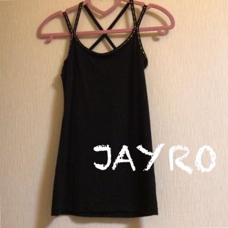 ジャイロ(JAYRO)のJAYRO ❤︎ ラインストーン 黒バッククロスキャミソール(キャミソール)