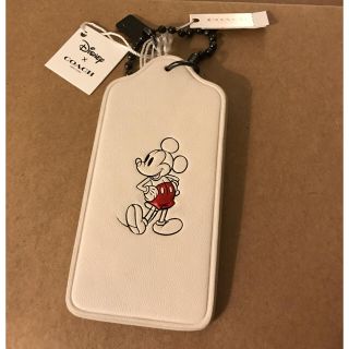 コーチ(COACH)のコーチ×ディズニー COACH ミッキー ホワイト レザー バッグ キーホルダー(キーホルダー)