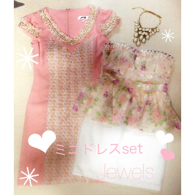 JEWELS(ジュエルズ)の【専用/左側ドレスのみ】❤︎Jewels❤︎Pink ミニドレスset♡ レディースのフォーマル/ドレス(ミニドレス)の商品写真