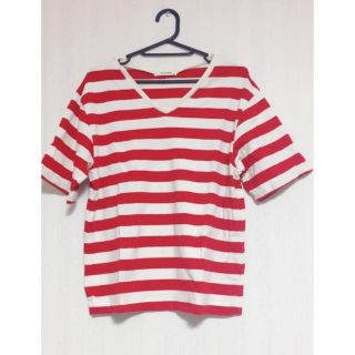 ダブルクローゼット(w closet)のw closet ウォーリー風 赤ボーダー Tシャツ(Tシャツ(半袖/袖なし))