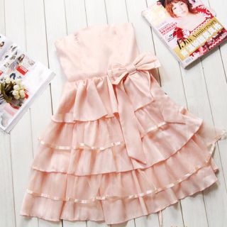 ★リボンパーティードレスPINK☆(その他ドレス)