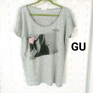 ジーユー(GU)のGU❤ハート柄Tシャツ(Tシャツ(半袖/袖なし))