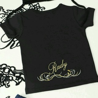 レディー(Rady)のちびRady♡ミニバイカラーフレームTシャツ(Tシャツ/カットソー)