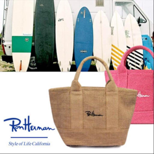 Ron Herman(ロンハーマン)の新品 ロンハーマン ロゴトート 麻 モカブラウン レディースのバッグ(トートバッグ)の商品写真