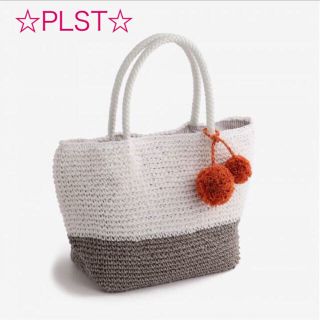 プラステ(PLST)の半額以下‼︎ 今期完売‼︎ PLST☆メッシュハンドルペーパートート(かごバッグ/ストローバッグ)