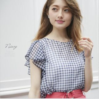 トッコ(tocco)の最終値下完売品tocco  closetギンガムチェックシフォンブラウス(シャツ/ブラウス(半袖/袖なし))