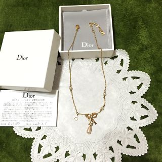 ディオール(Dior)の♡Christian Diorリボンのネックレス♡(ネックレス)