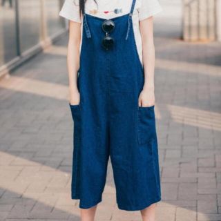 ザラ(ZARA)の【再入荷】サロペット ガウチョパンツ★ブルー　S(サロペット/オーバーオール)