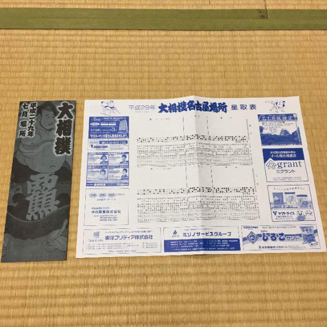 おまけ付き 平成29年 大相撲 名古屋場所 番付表 チケットのスポーツ(相撲/武道)の商品写真