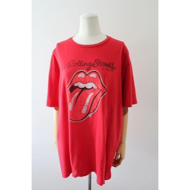 ローリングストーンズ　Tシャツ　ビックT　３L　古着　ロックT　赤 メンズのトップス(Tシャツ/カットソー(半袖/袖なし))の商品写真