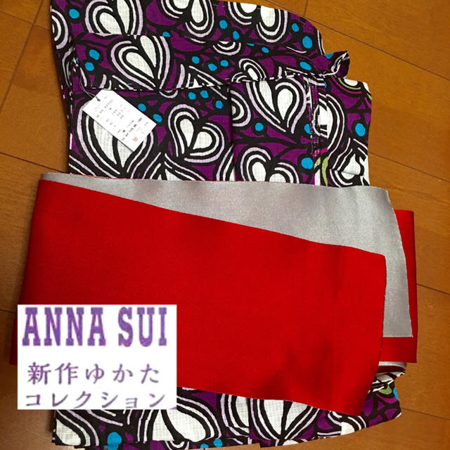 ANNA SUI - 【新品】ANNA SUI 浴衣 ハート ツタ 紫 黒 白 アナスイ