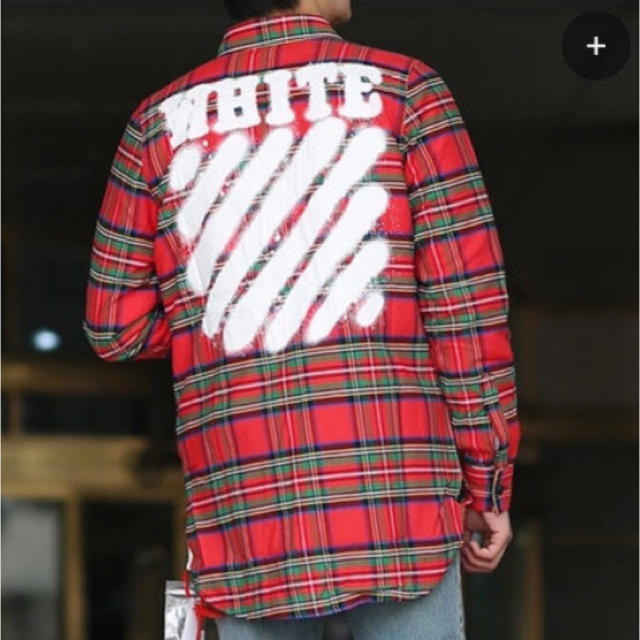 off-white DIAG SPRAY CHECK SHIRT   Lsize