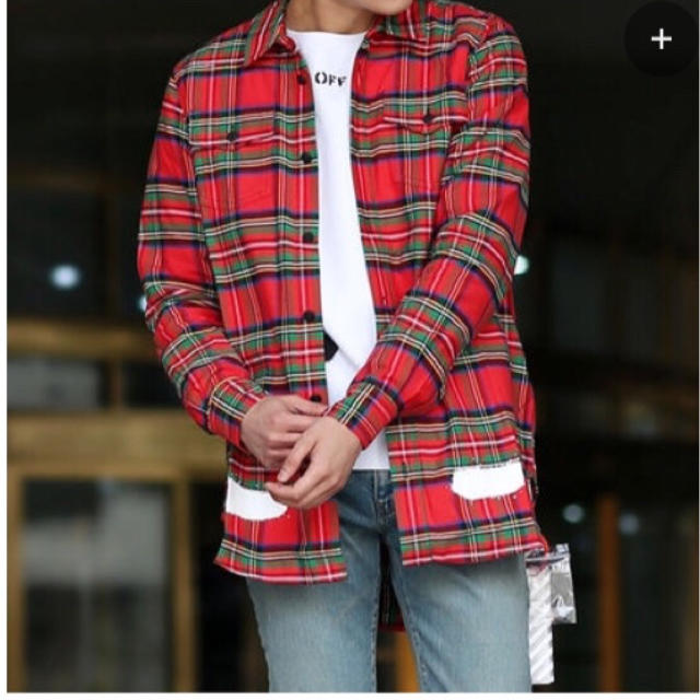 off-white DIAG SPRAY CHECK SHIRT   Lsize