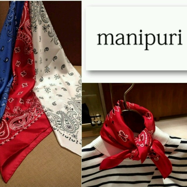 新品未使用タグ付き manipuri マニプリ スカーフ バンダナ柄