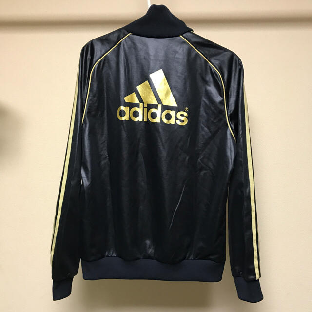 adidas - 美品 アディダス コーティングジャージ 黒/金 トラックトップ