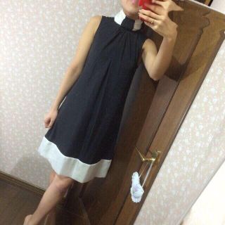 ザラ(ZARA)のバイカラーハイネックワンピ(ミニワンピース)